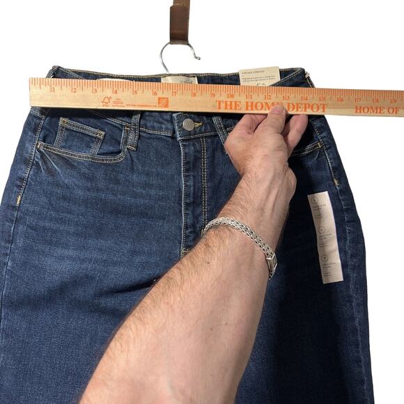 Universal Thread High-Rise Flare Jeans Fitted Hip Dark Wash Vintage Stretch 8 - Picture 7 of 14